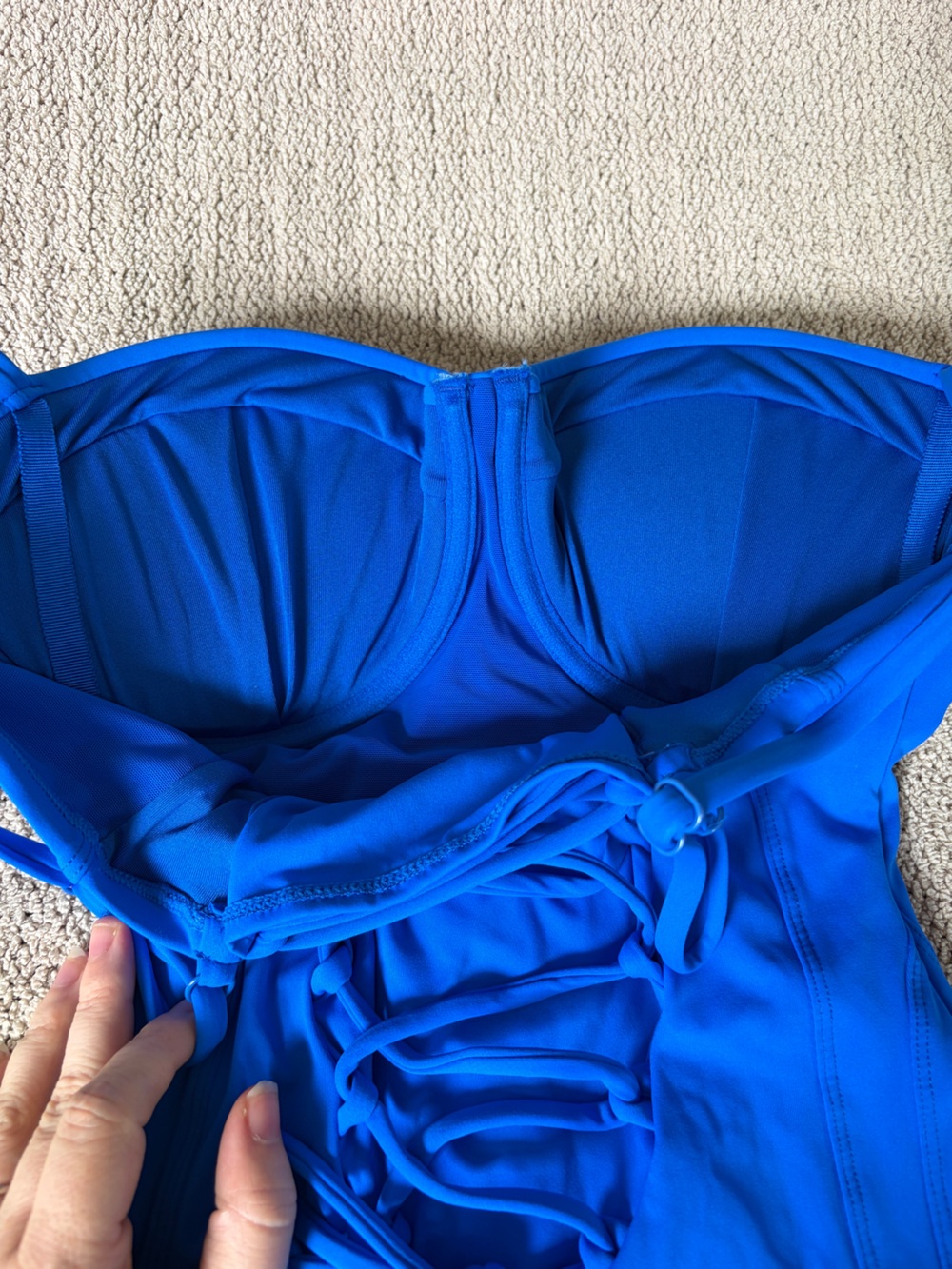 TA3 Pushy underwire pushup corset lace up shaping swimsuit size small short D/DD - Picture 4 of 8